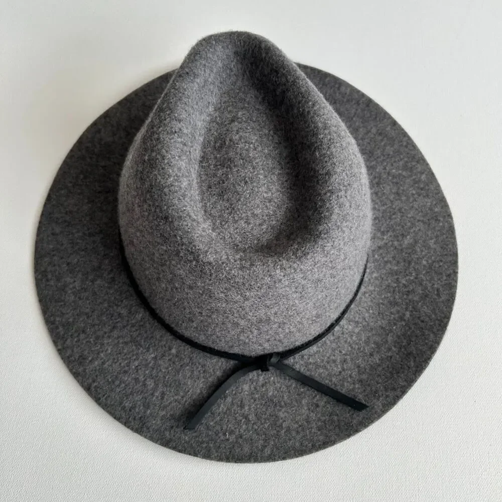 Brixton Wesley Fedora Hat Size Small 7 Gray Wool & Leather Timeless Classic